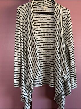 Black & White Striped Cardigan